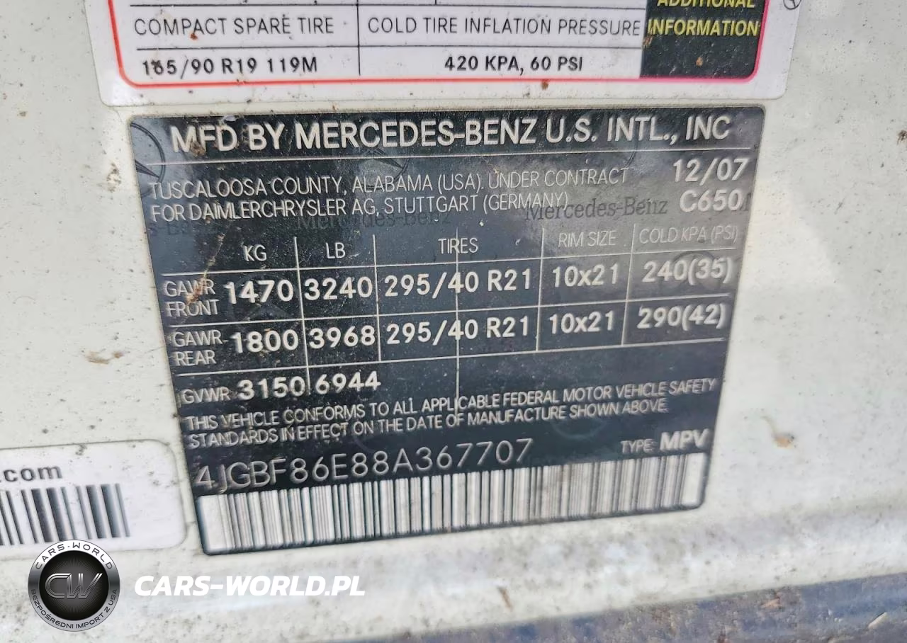 2008 Mercedes-Benz Gl 550 4Matic VIN:4JGBF86E88A367707 - 13