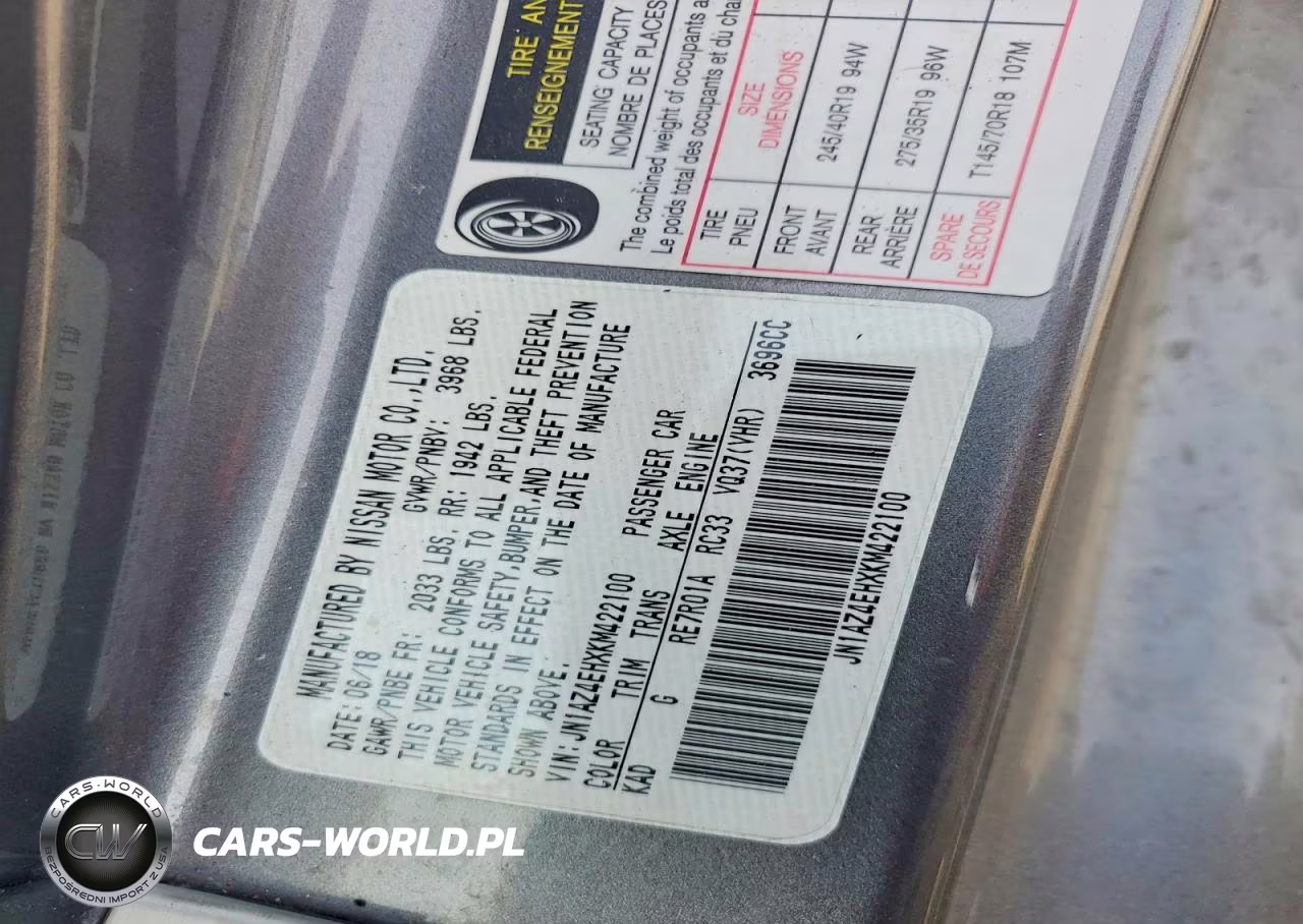 2019 Nissan 370Z Sport Touring VIN:JN1AZ4EHXKM422100 - 12