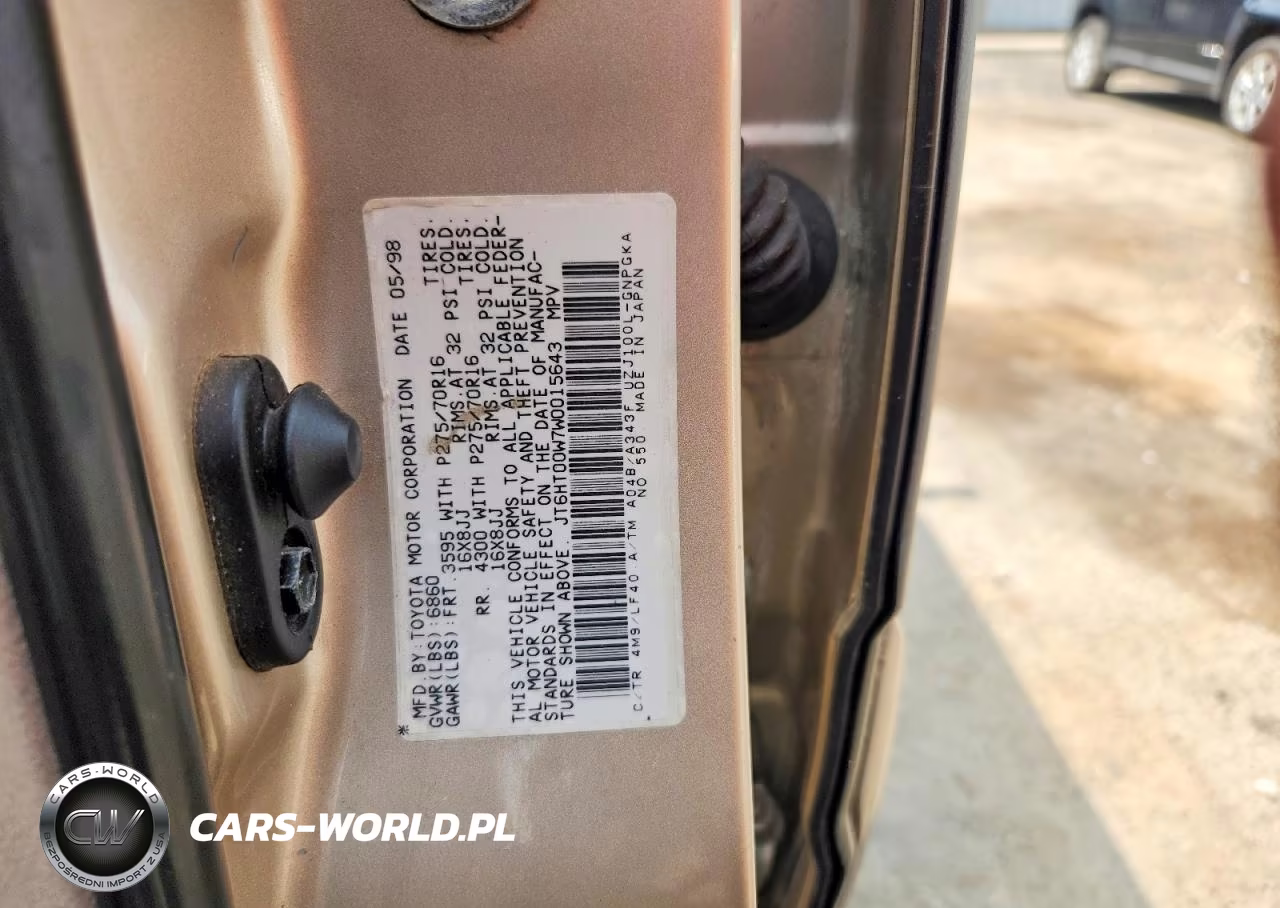 1998 Lexus Lx 470 VIN:JT6HT00W7W0015643 - 13