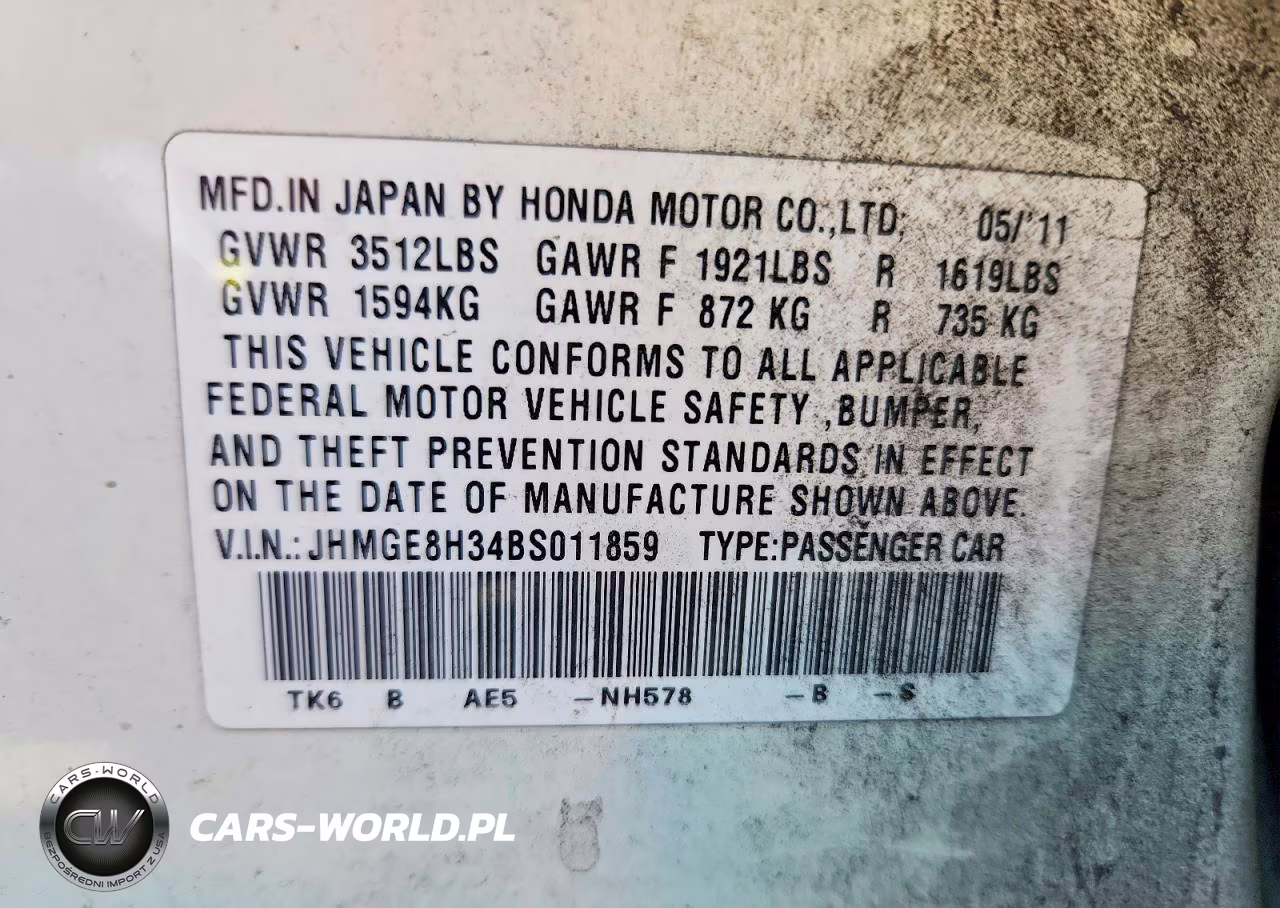 2011 Honda Fit VIN:JHMGE8H34BS011859 - 12
