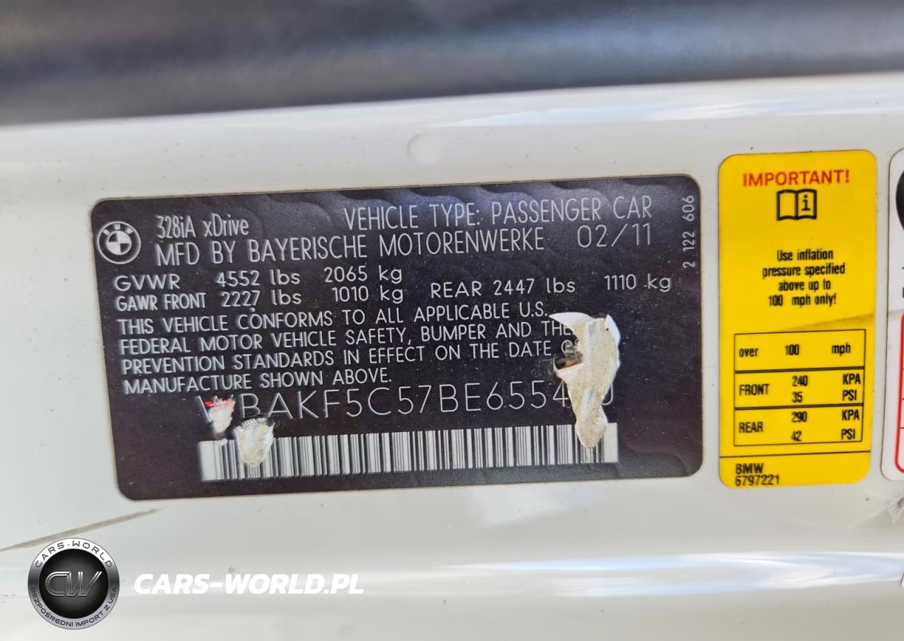 2011 BMW 328 Xi Sulev VIN:WBAKF5C57BE655450 - 12
