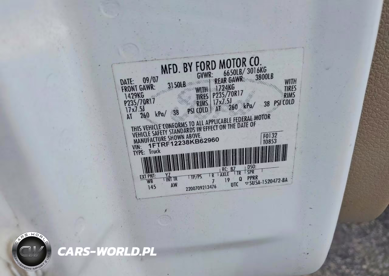 2008 Ford F150 VIN:1FTRF12238KB62960 - 12