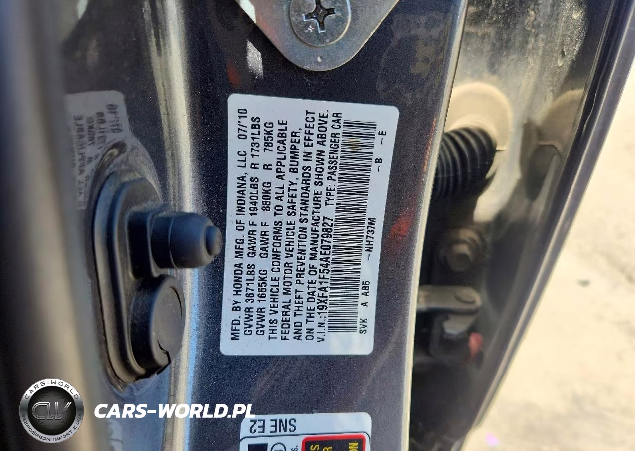 2010 Honda Civic Lx VIN:19XFA1F54AE079827 - 12