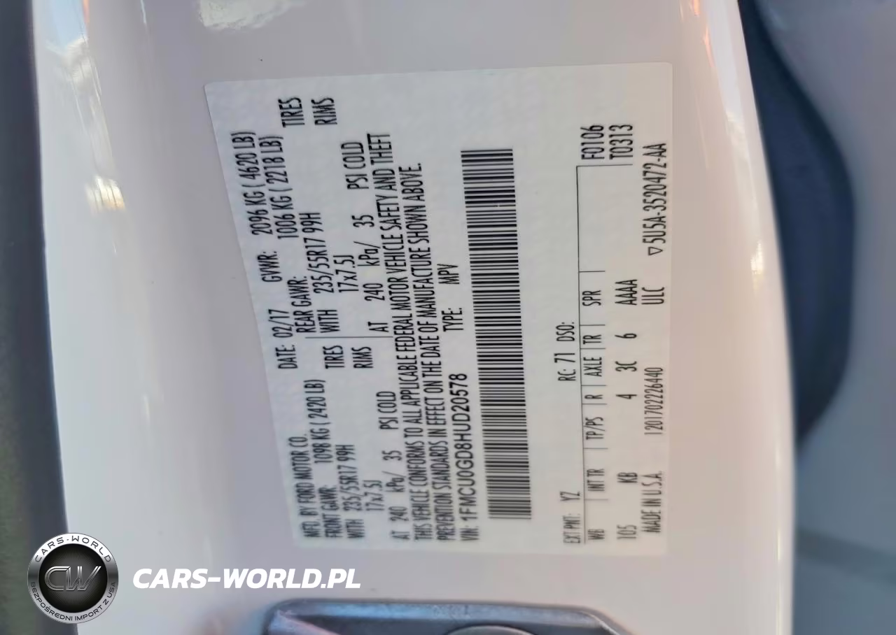 2017 Ford Escape Se VIN:1FMCU0GD8HUD20578 - 12