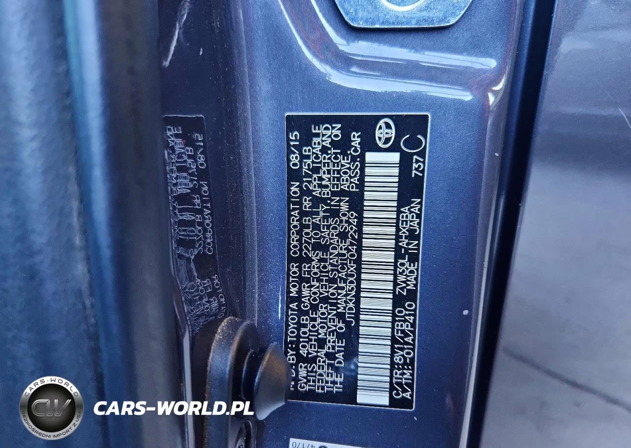 2015 Toyota Prius Two VIN:JTDKN3DUXF0472949 - 12