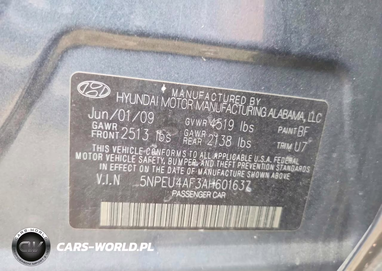 2010 Hyundai Sonata Se V6 VIN:5NPEU4AF3AH601637 - 12