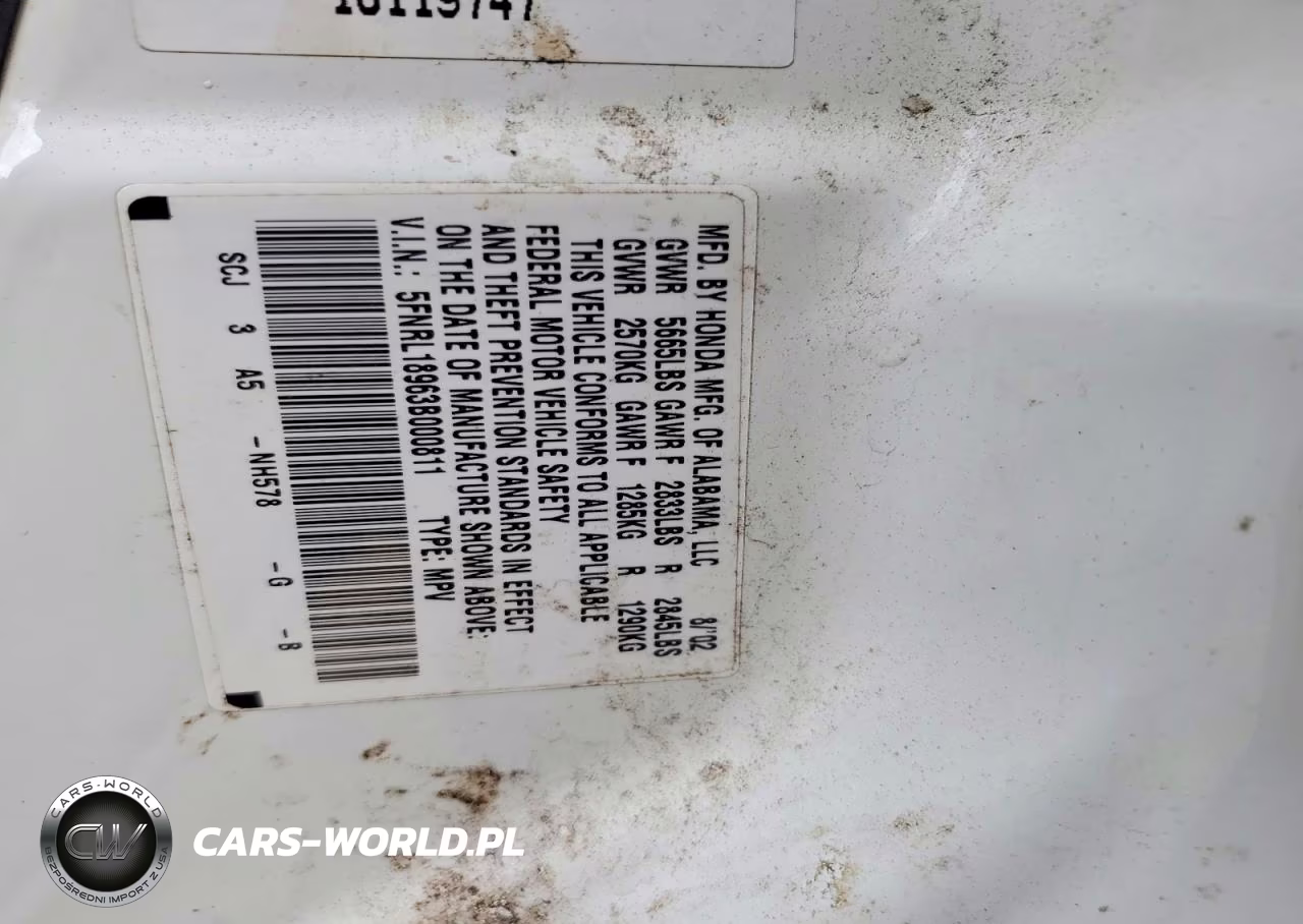 2003 Honda Odyssey Exl VIN:5FNRL18963B000811 - 13