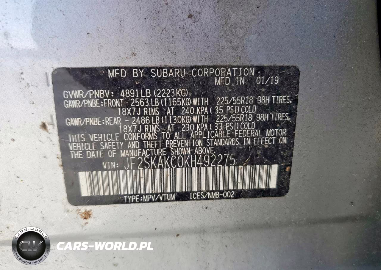 2019 Subaru Forester Sport VIN:JF2SKAKC0KH492275 - 14