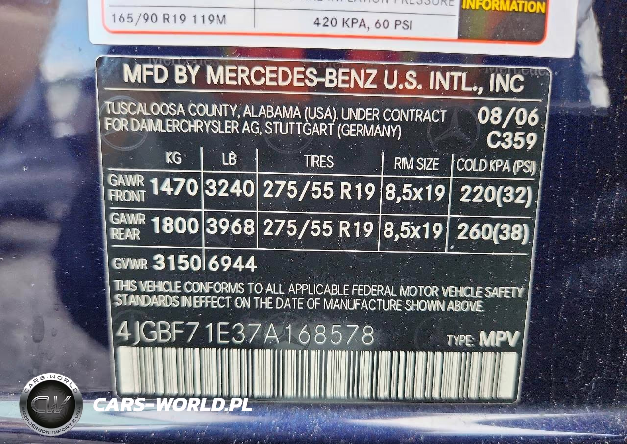 2007 Mercedes-Benz Gl 450 4Matic VIN:4JGBF71E37A168578 - 13