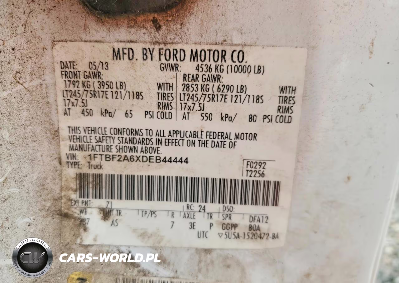 2013 Ford F250 Super Duty VIN:1FTBF2A6XDEB44444 - 12