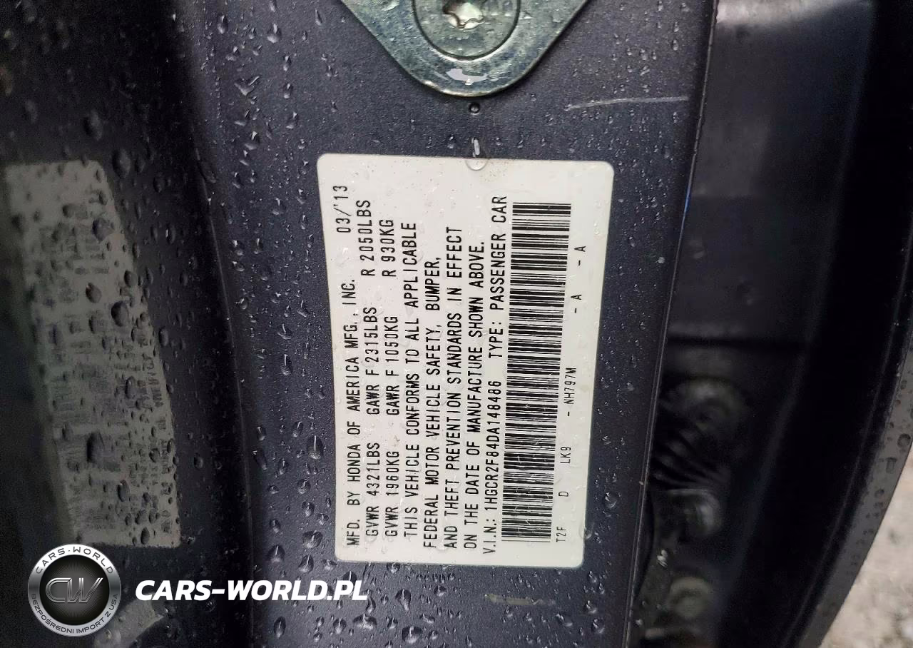2013 Honda Accord Exl VIN:1HGCR2F84DA148486 - 12