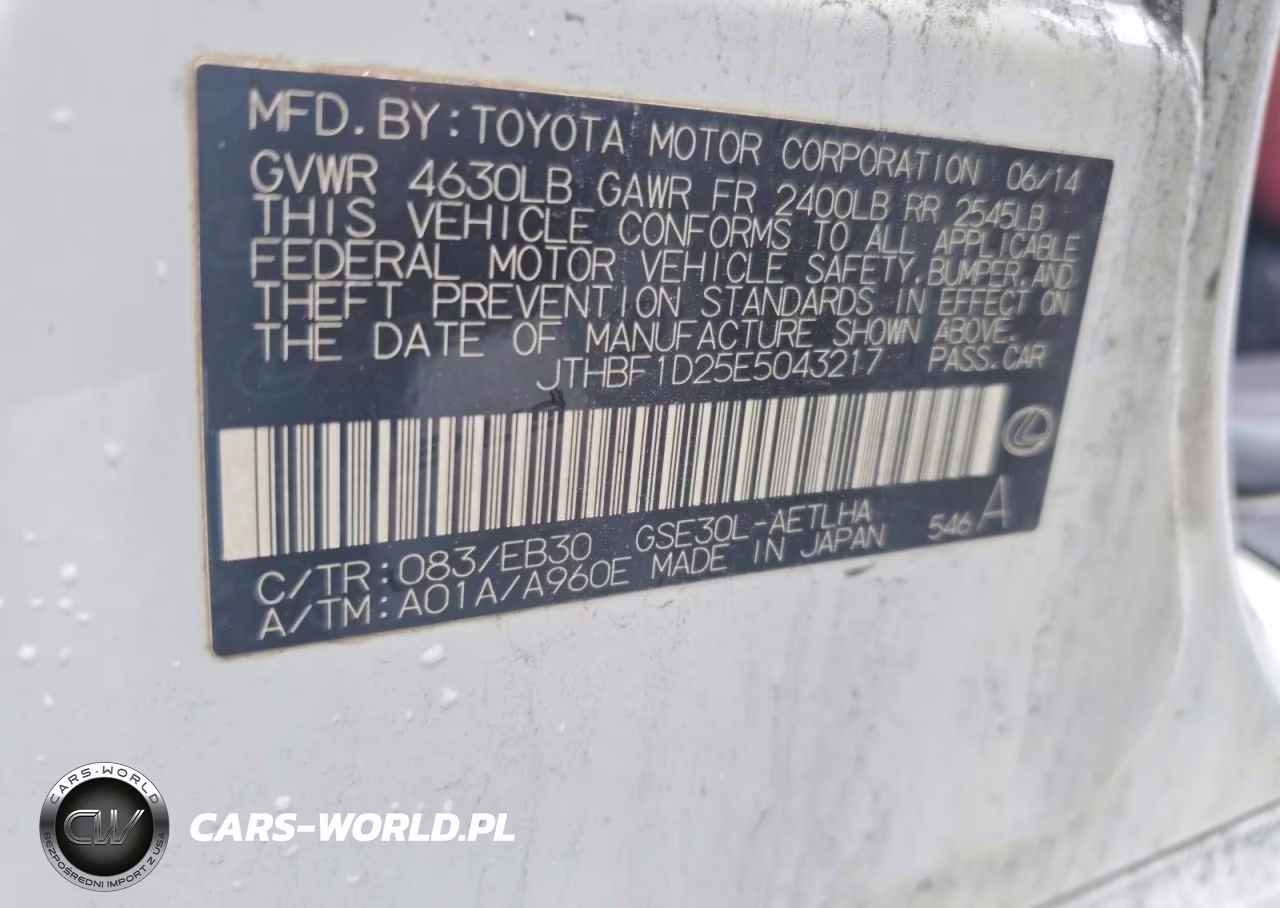 2014 Lexus Is 250 VIN:JTHBF1D25E5043217 - 13