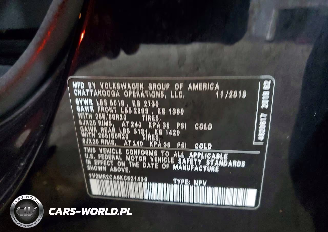 2019 Volkswagen Atlas Sel VIN:1V2MR2CA6KC521439 - 13