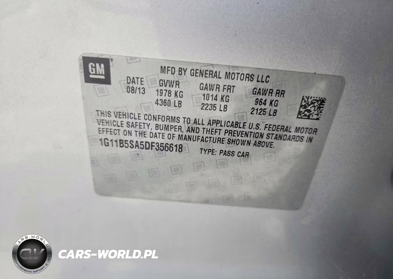 2013 CHEVROLET MALIBU 1LS VIN:1G11B5SA5DF356618 - 12