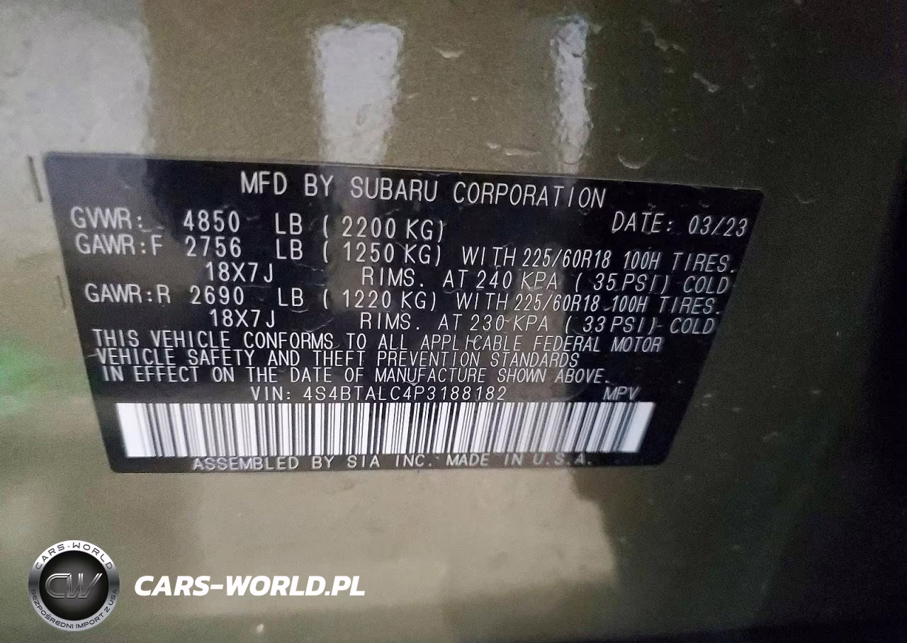 2023 Subaru Outback Onyx Edition VIN:4S4BTALC4P3188182 - 13