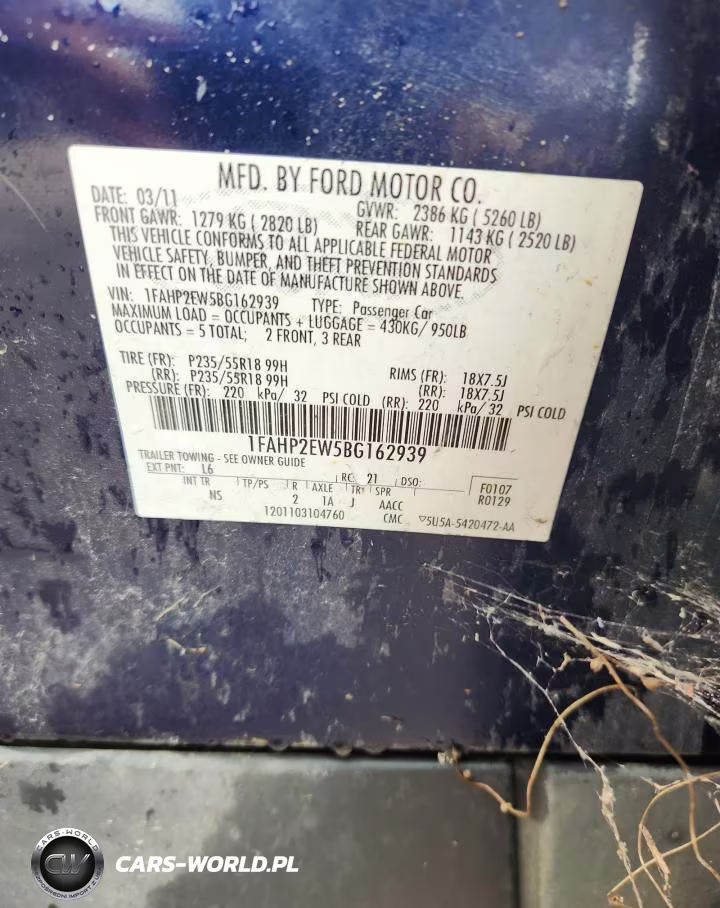 2011 Ford Taurus VIN:1FAHP2EW5BG162939 - 12