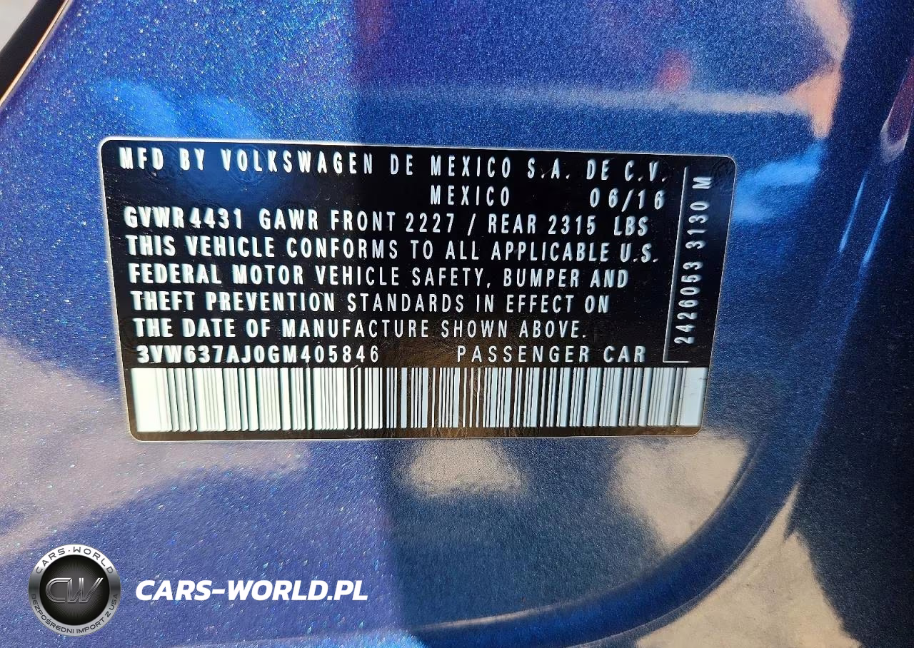2016 Volkswagen Jetta Hybrid VIN:3VW637AJ0GM405846 - 12