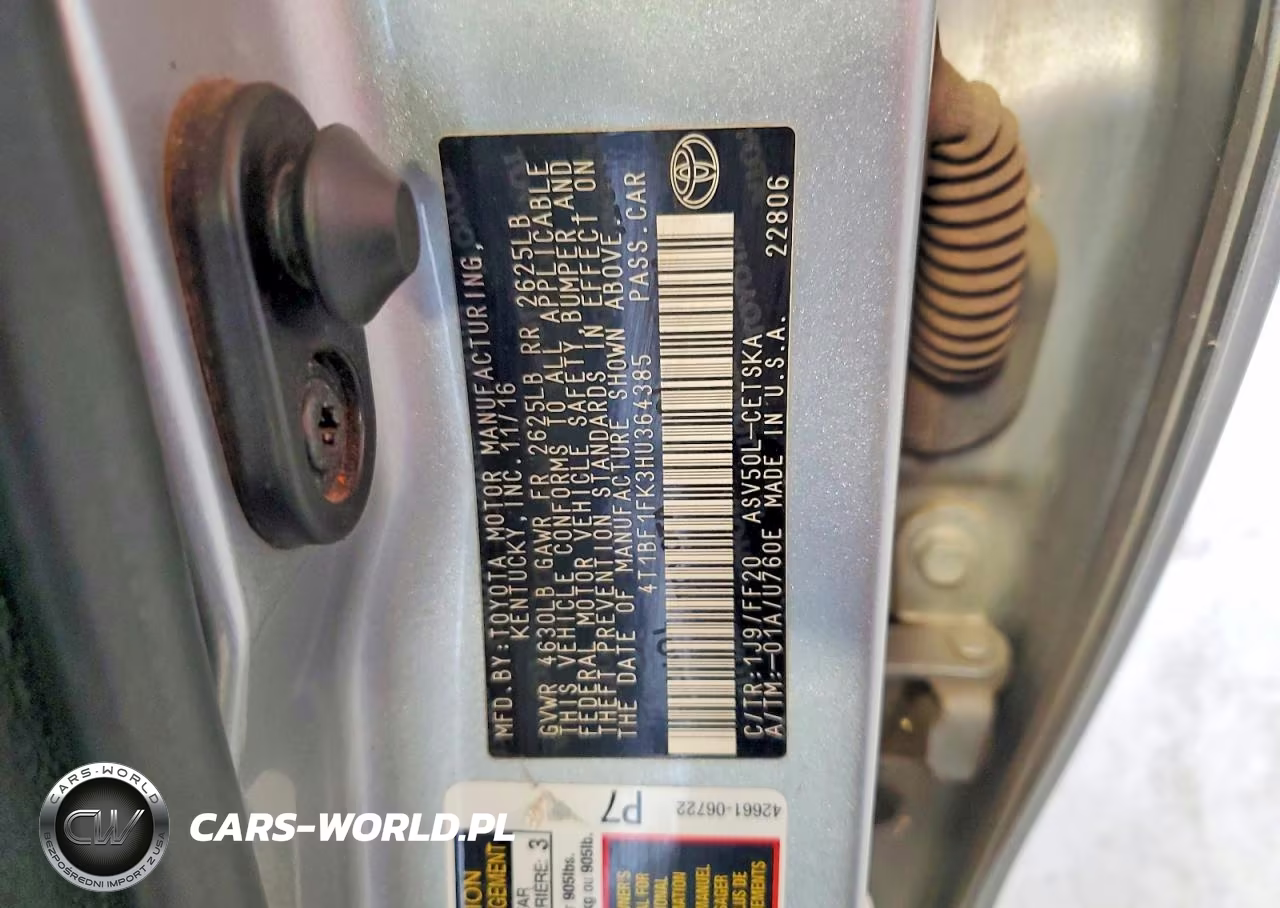 2017 Toyota Camry Se VIN:4T1BF1FK3HU364385 - 12