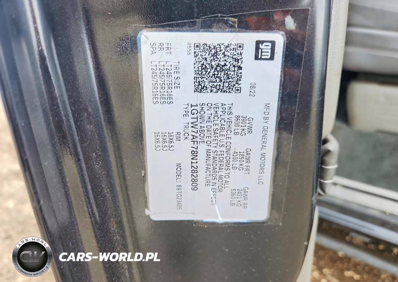 2022 GMC Savana G2500 VIN:1GTW7AF78N1282809 - 13