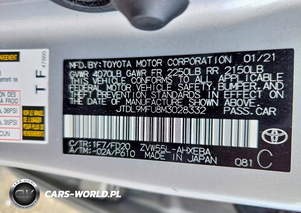 2021 Toyota Prius Le Awd-E VIN:JTDL9MFU8M3028332 - 13