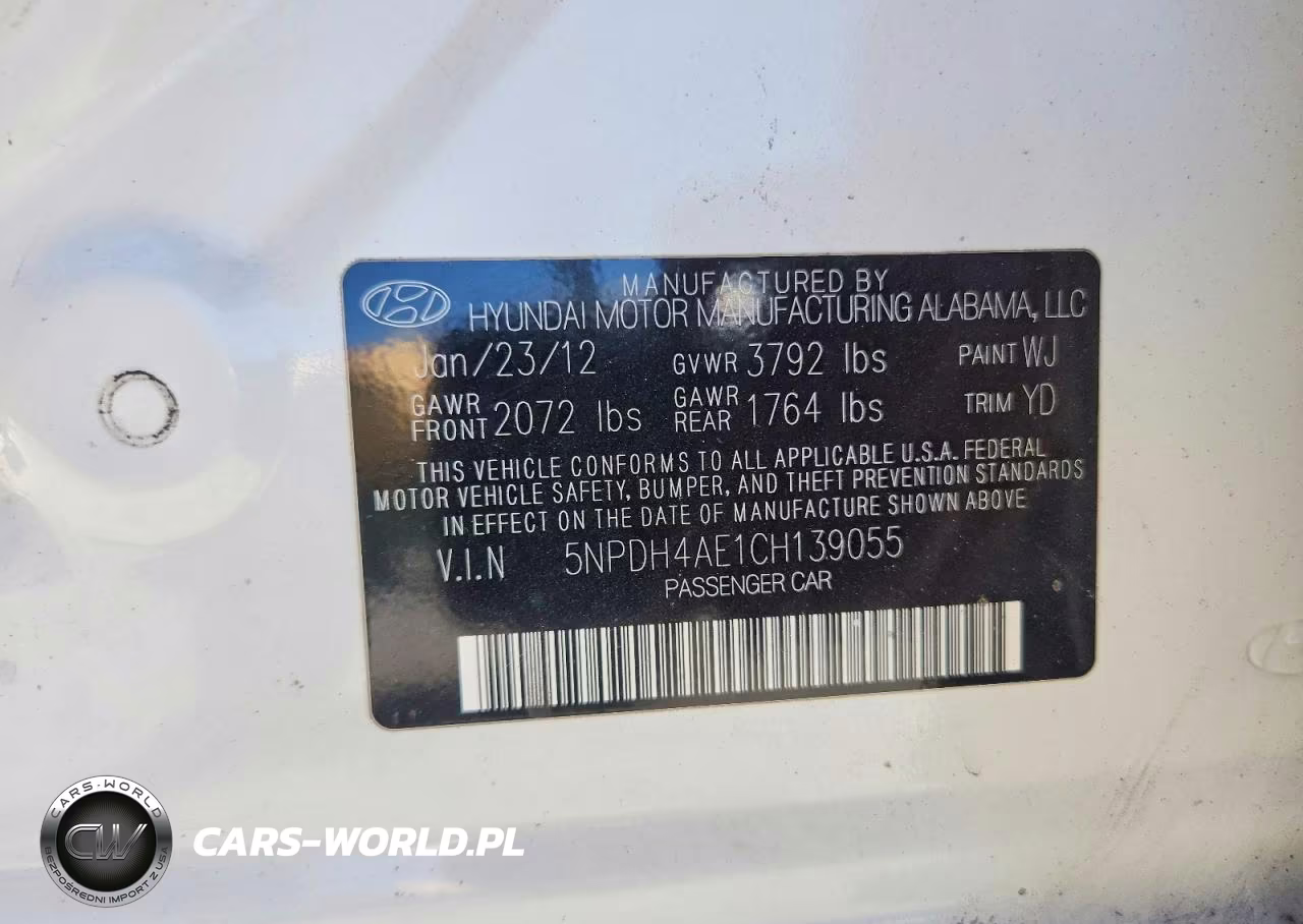 2012 Hyundai Elantra Gls VIN:5NPDH4AE1CH139055 - 13