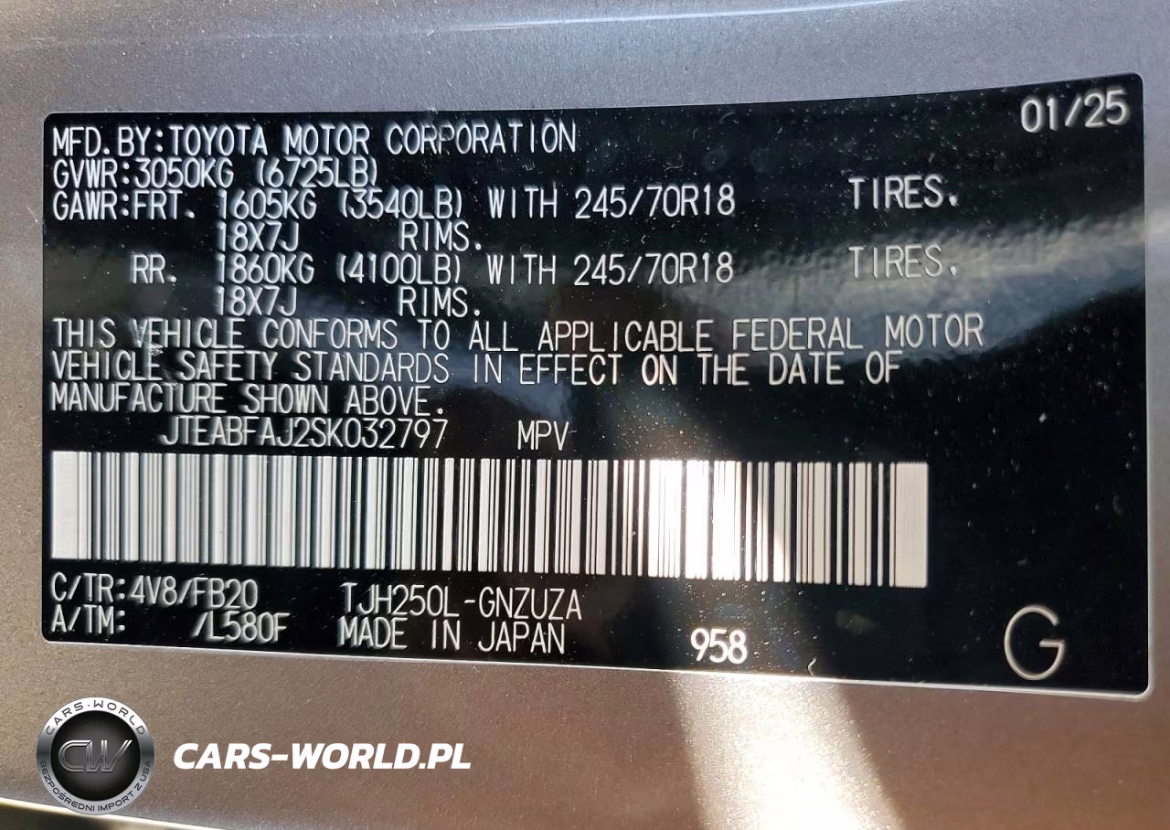 2025 Toyota Land Cruiser 1958 VIN:JTEABFAJ2SK032797 - 13