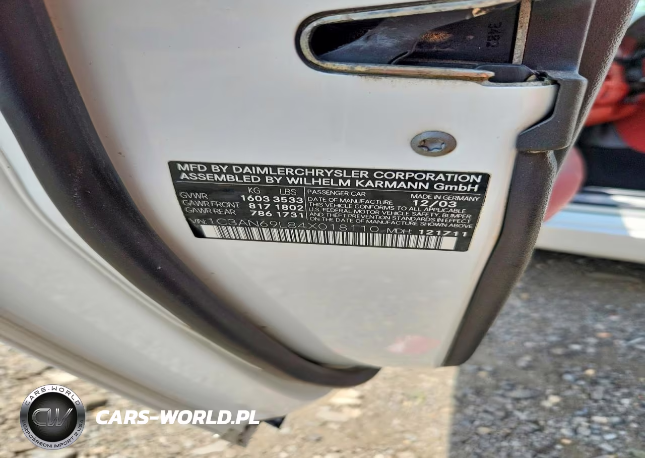 2004 Chrysler Crossfire Limited VIN:1C3AN69L84X018110 - 12