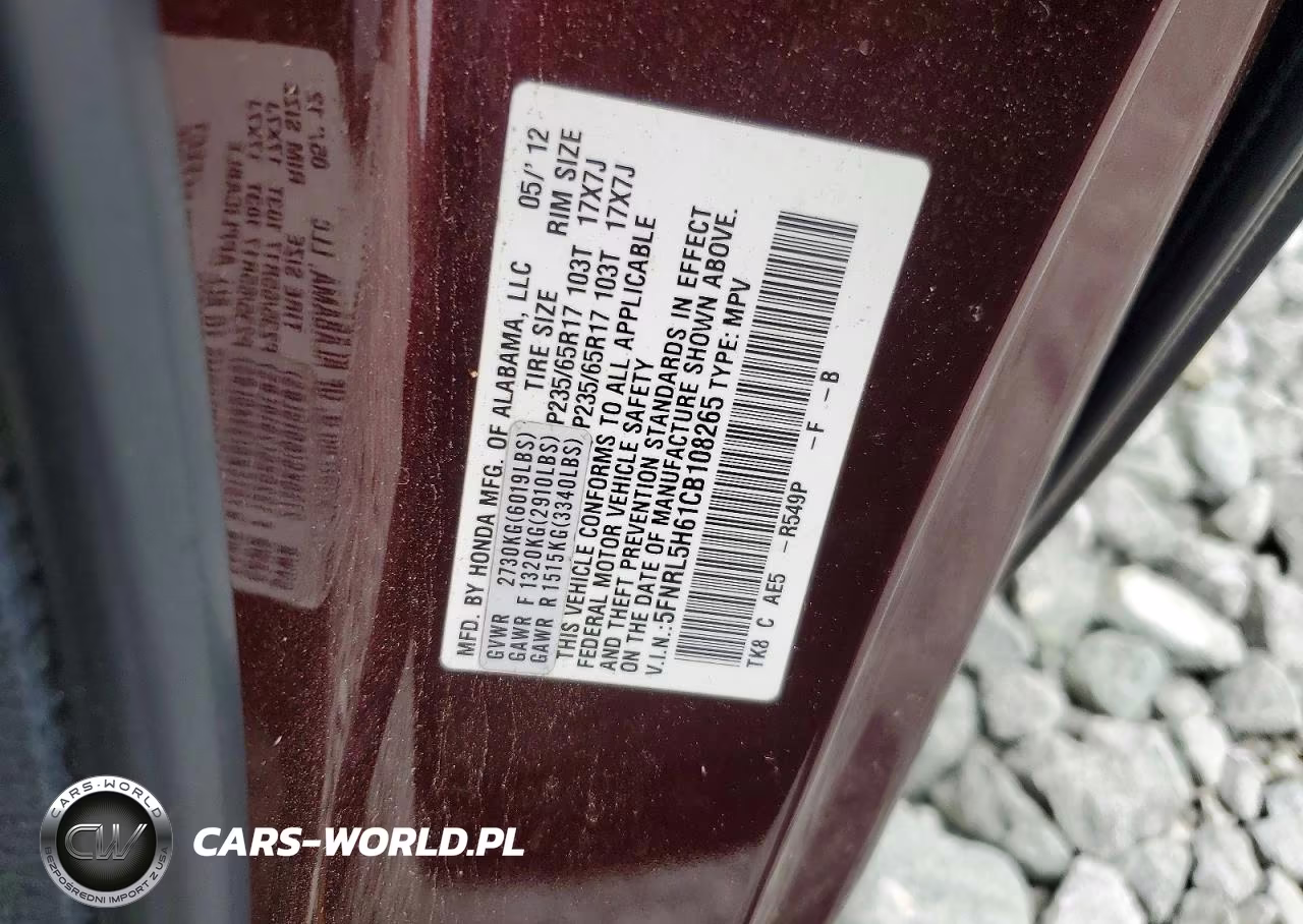 2012 Honda Odyssey Exl VIN:5FNRL5H61CB108265 - 13