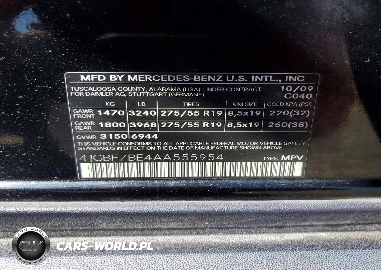 2010 Mercedes-Benz Gl 450 4Matic VIN:4JGBF7BE4AA555954 - 13