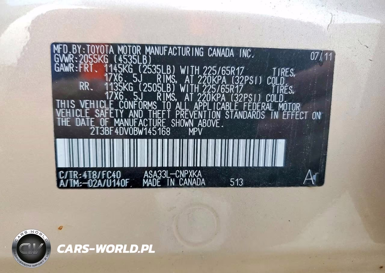 2011 Toyota Rav4 Base VIN:2T3BF4DV0BW145168 - 12