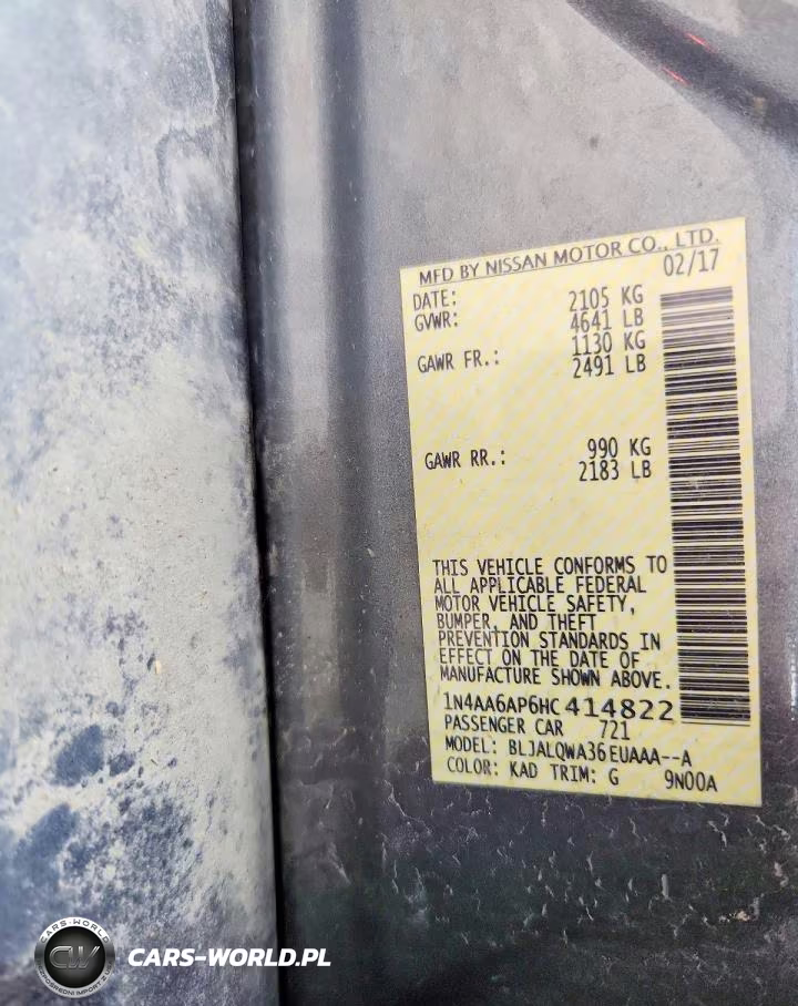 2017 Nissan Maxima 3.5 S VIN:1N4AA6AP6HC414822 - 13