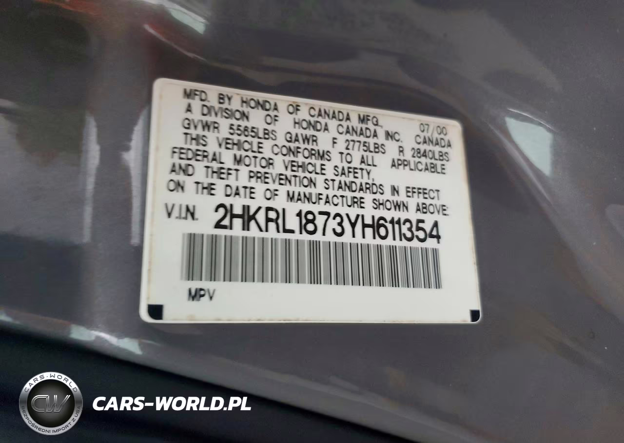 2000 Honda Odyssey Ex VIN:2HKRL1873YH611354 - 13