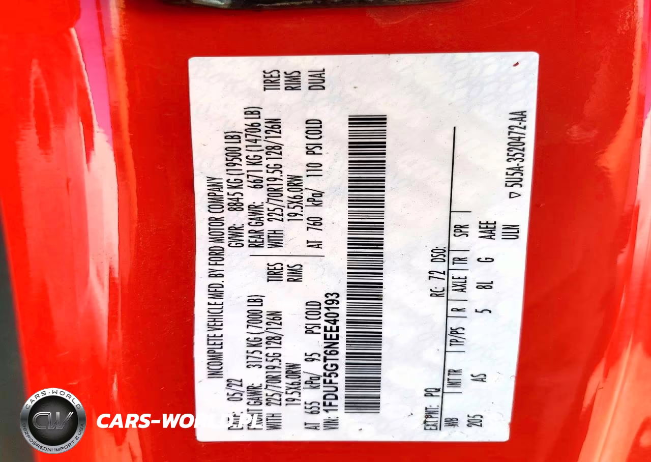 2022 Ford F550 Super Duty VIN:1FDUF5GT6NEE40193 - 13