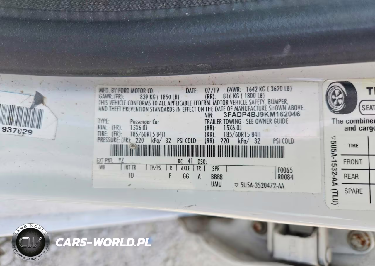 2019 Ford Fiesta Se VIN:3FADP4BJ9KM162046 - 12
