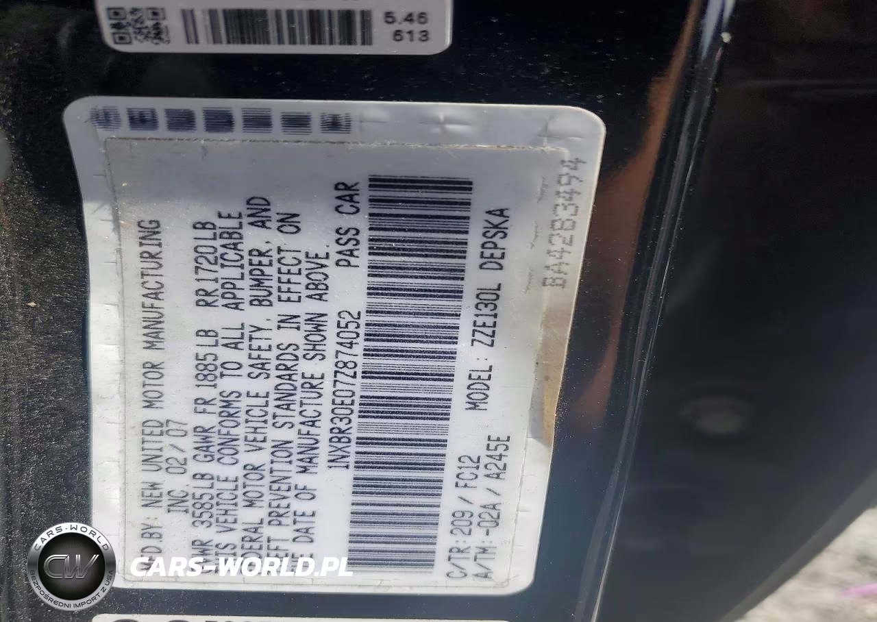 2007 Toyota Corolla S VIN:1NXBR30E07Z874052 - 12