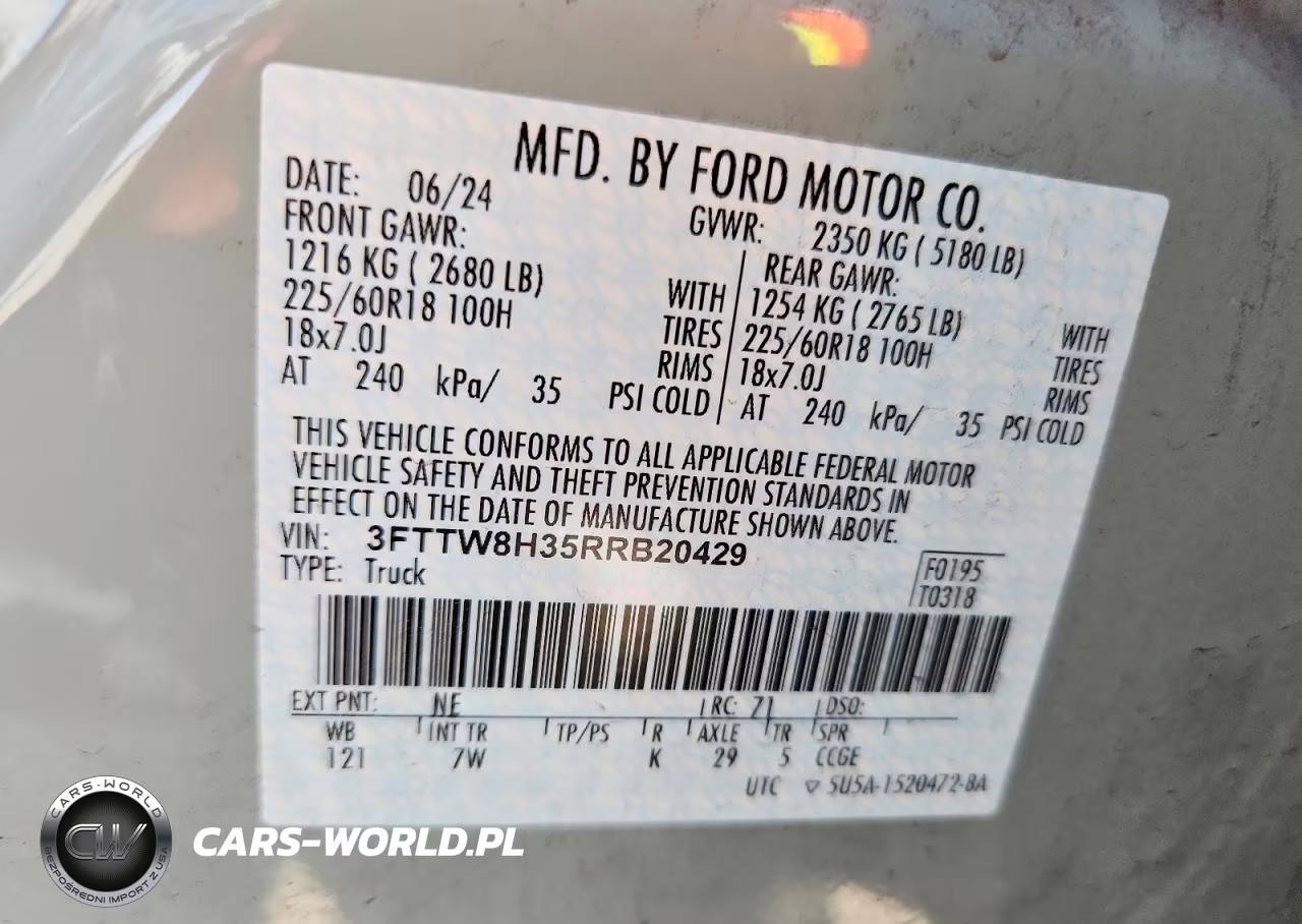 2024 Ford Maverick Xlt VIN:3FTTW8H35RRB20429 - 12