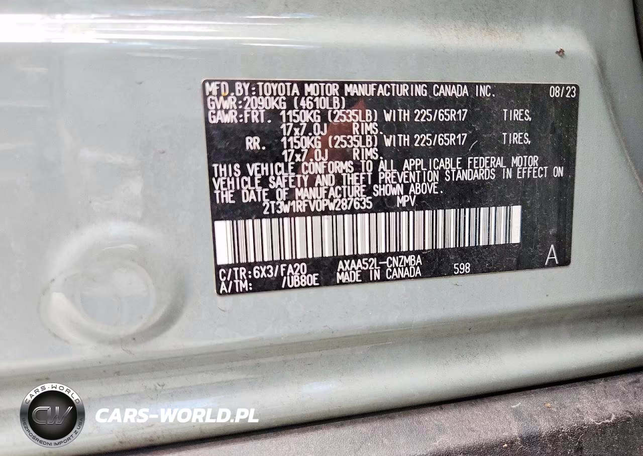 2023 Toyota Rav4 Xle VIN:2T3W1RFV0PW287635 - 13