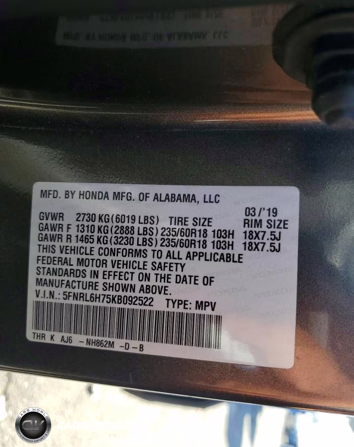 2019 Honda Odyssey Exl VIN:5FNRL6H75KB092522 - 13