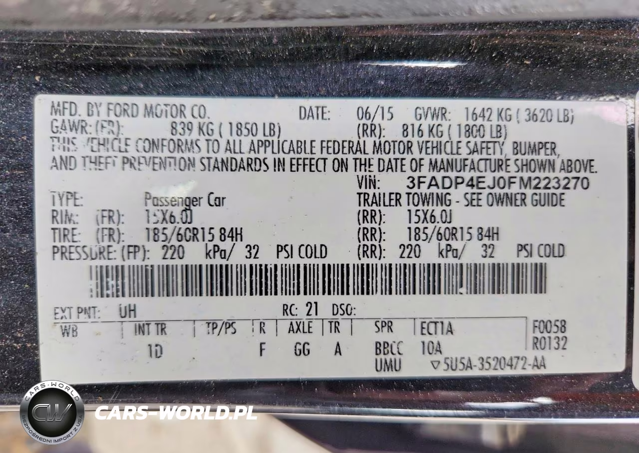 2015 Ford Fiesta Se VIN:3FADP4EJ0FM223270 - 12