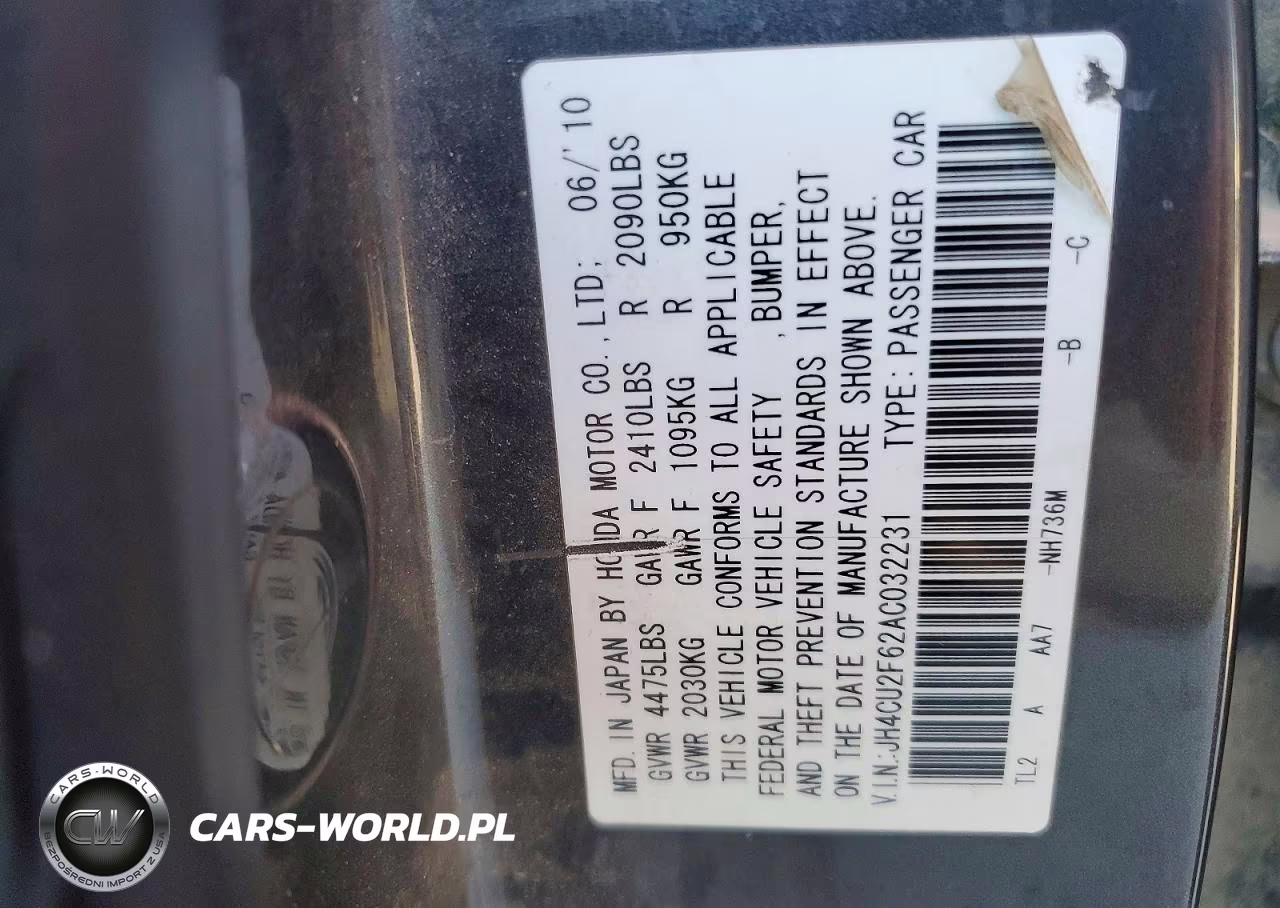 2010 Acura Tsx VIN:JH4CU2F62AC032231 - 12