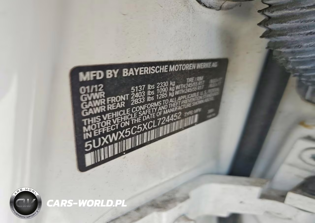 2012 BMW X3 xDrive28I VIN:5UXWX5C5XCL724452 - 13