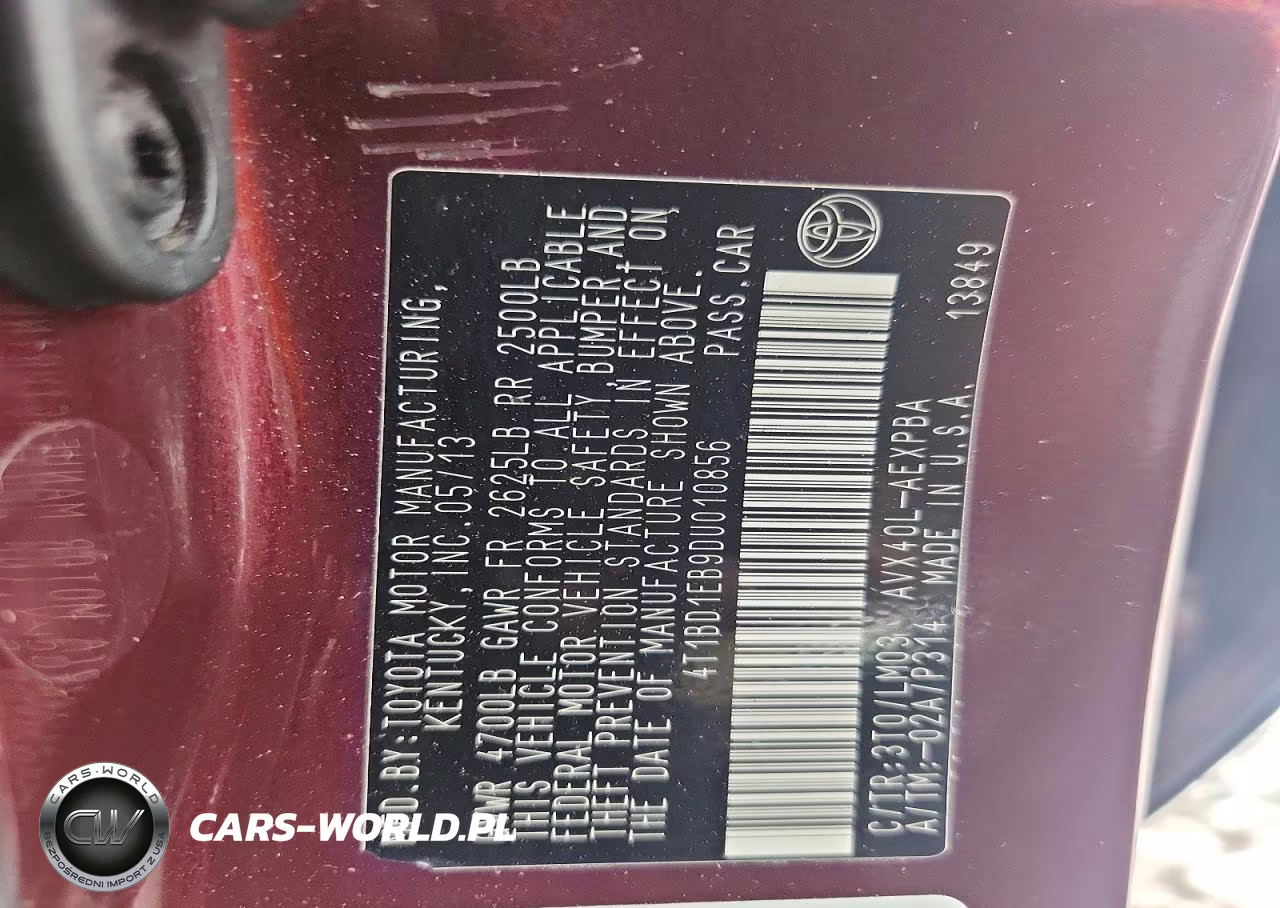 2013 Toyota Avalon Hybrid Limited VIN:4T1BD1EB9DU010856 - 13