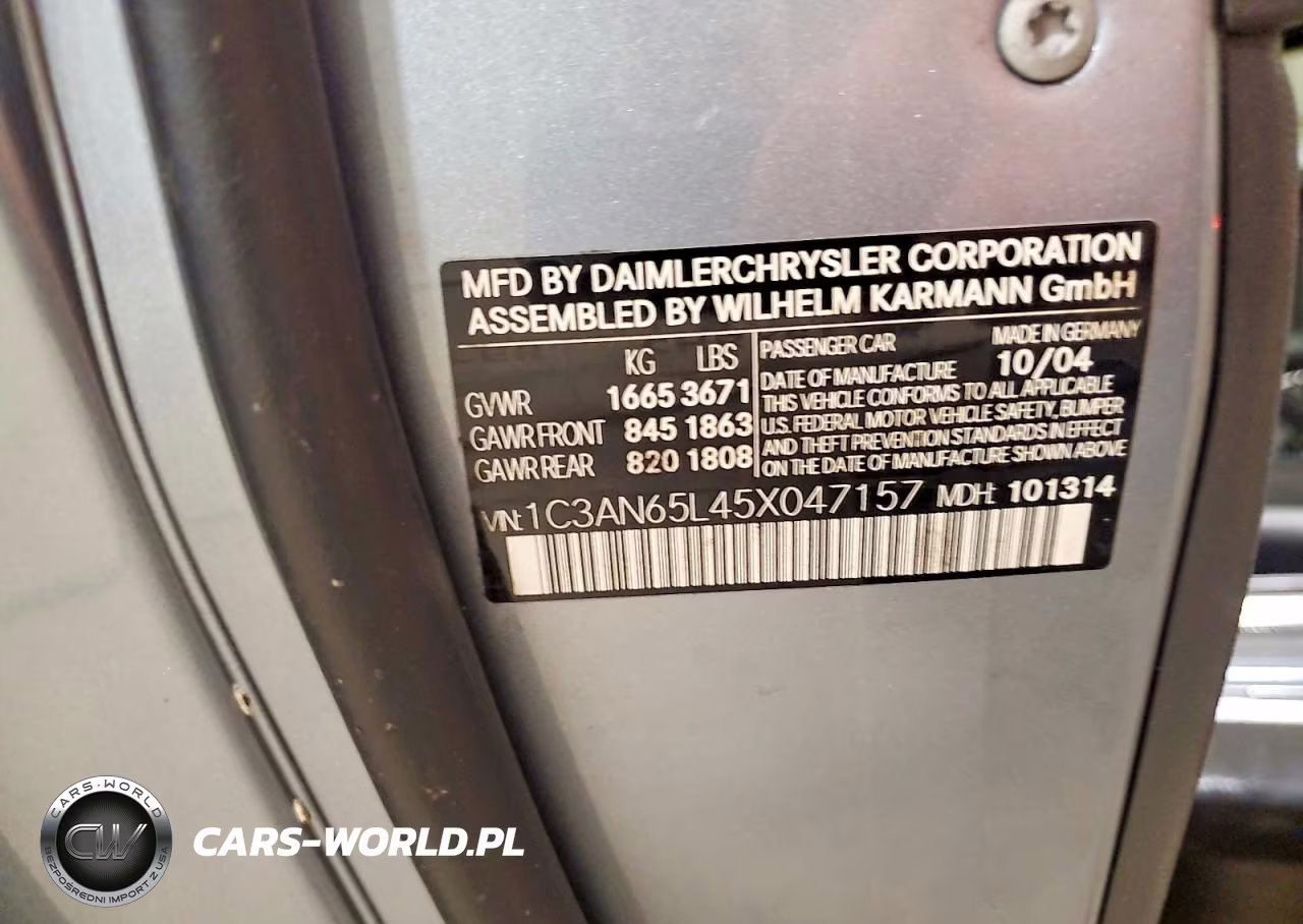 2005 Chrysler Crossfire Limited VIN:1C3AN65L45X047157 - 12