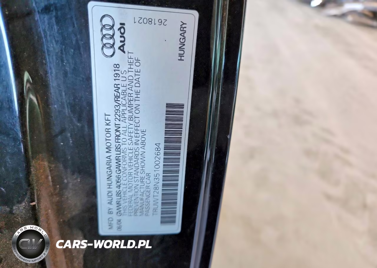 2005 Audi Tt Quattro VIN:TRUWT28N351002684 - 12