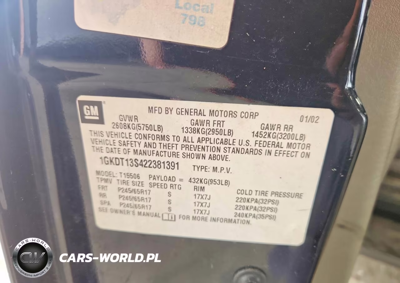 2002 GMC Envoy VIN:1GKDT13S422381391 - 13