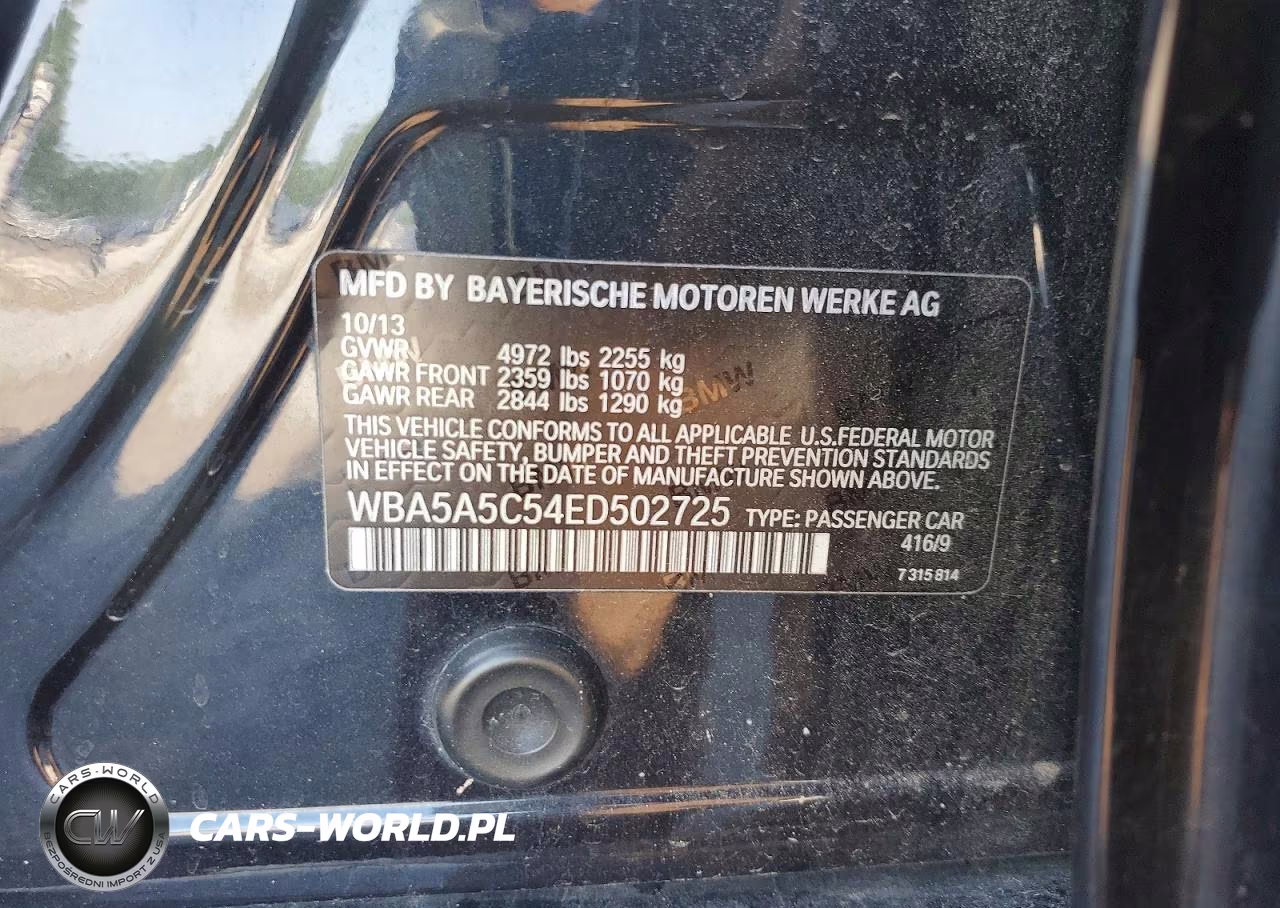 2014 BMW 528 I VIN:WBA5A5C54ED502725 - 12