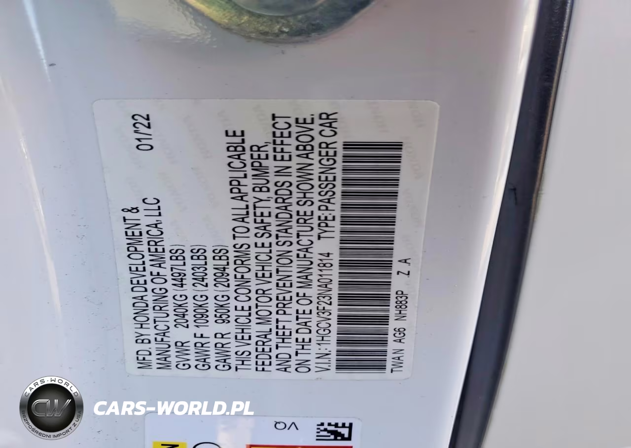 2022 Honda Accord Hybrid Sport VIN:1HGCV3F23NA011814 - 12