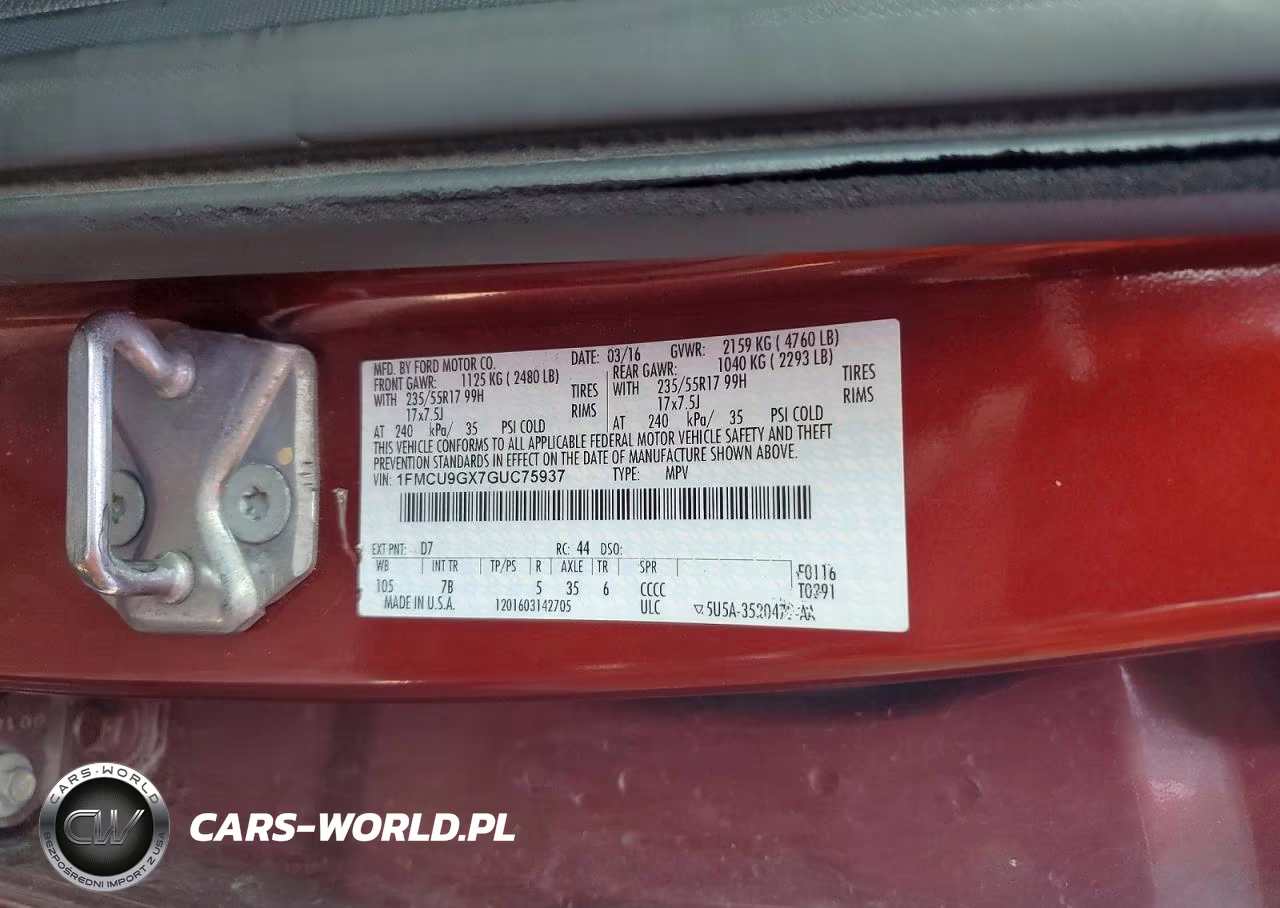 2016 Ford Escape Se VIN:1FMCU9GX7GUC75937 - 13