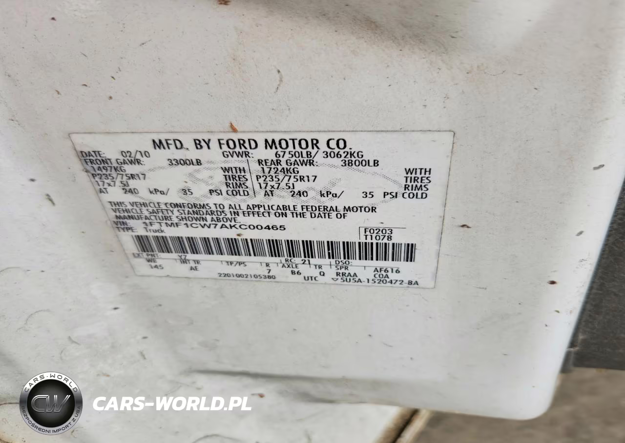2010 Ford F150 VIN:1FTMF1CW7AKC00465 - 12