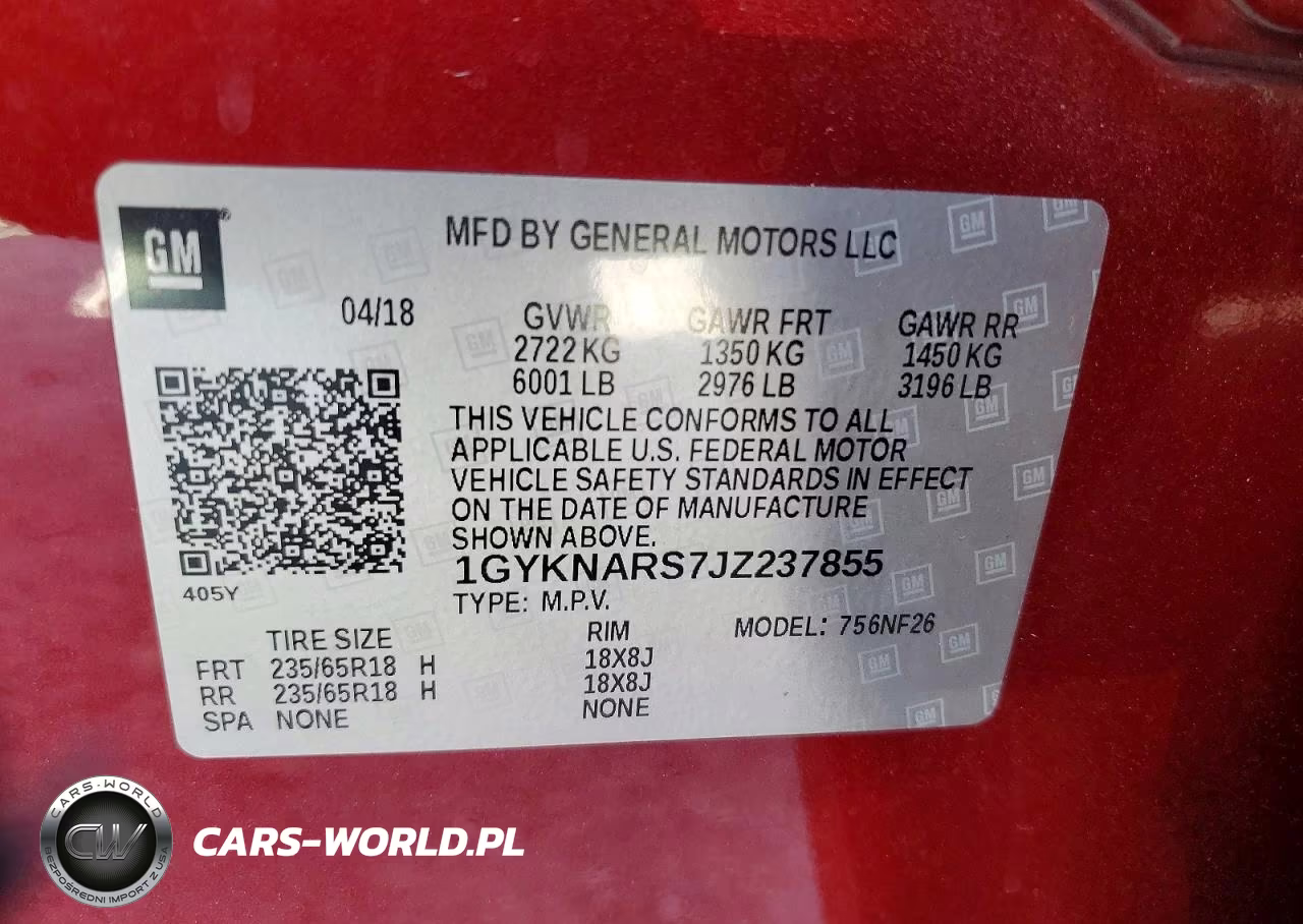 2018 Cadillac Xt5 VIN:1GYKNARS7JZ237855 - 12